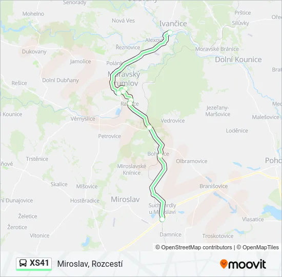 Автобус XS41: карта маршрута