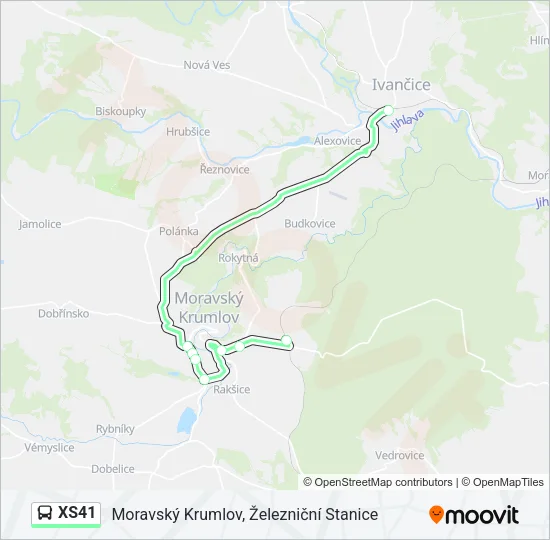 Автобус XS41: карта маршрута