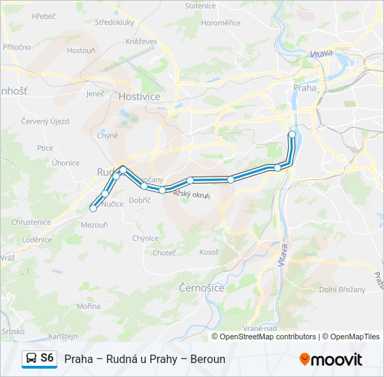 Автобус S6: карта маршрута