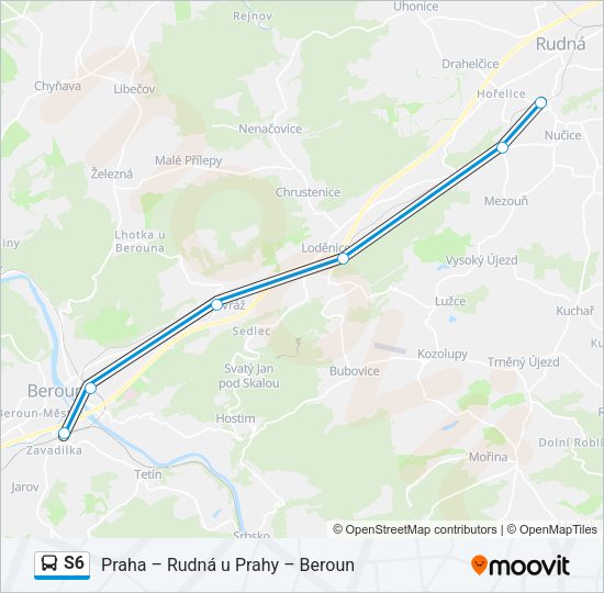 Автобус S6: карта маршрута