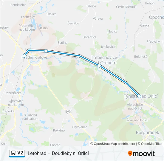V2 Bus Line Map