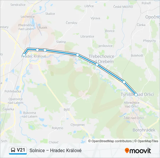 V21 Bus Line Map