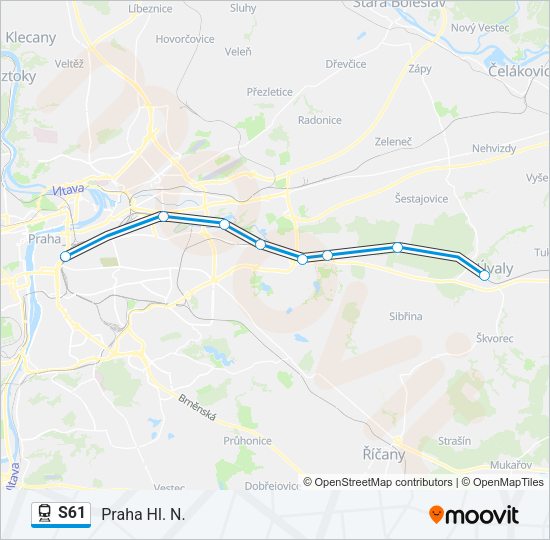 Поезд S61: карта маршрута