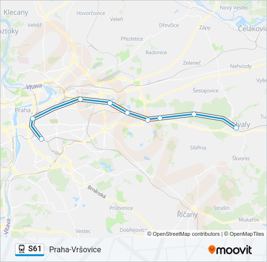 Поезд S61: карта маршрута