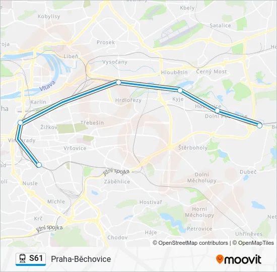 Поезд S61: карта маршрута