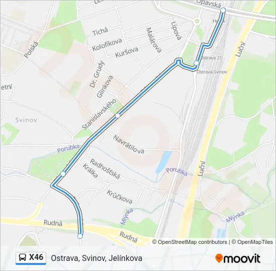 X46 Bus Line Map