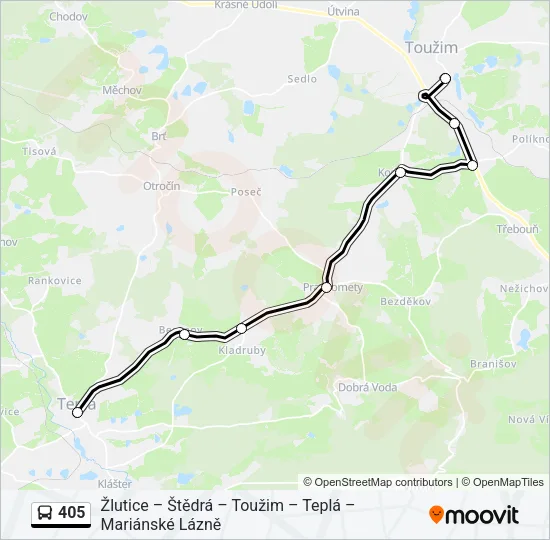 405 Bus Line Map