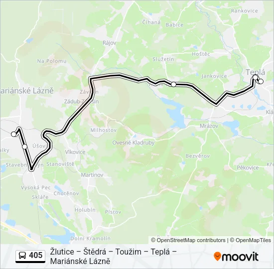 405 Bus Line Map