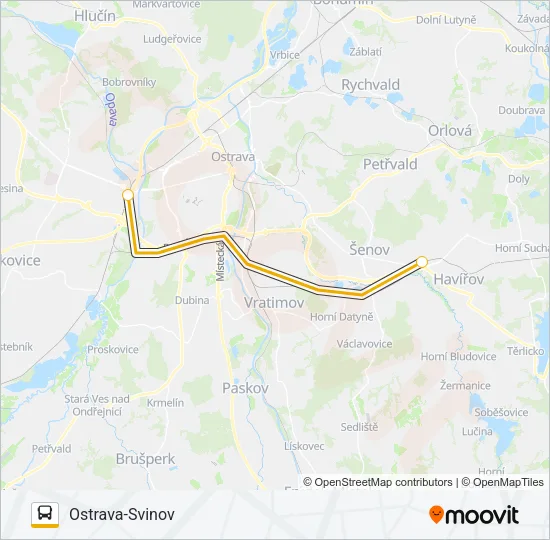 RJ 301020 autobus Mapa linky