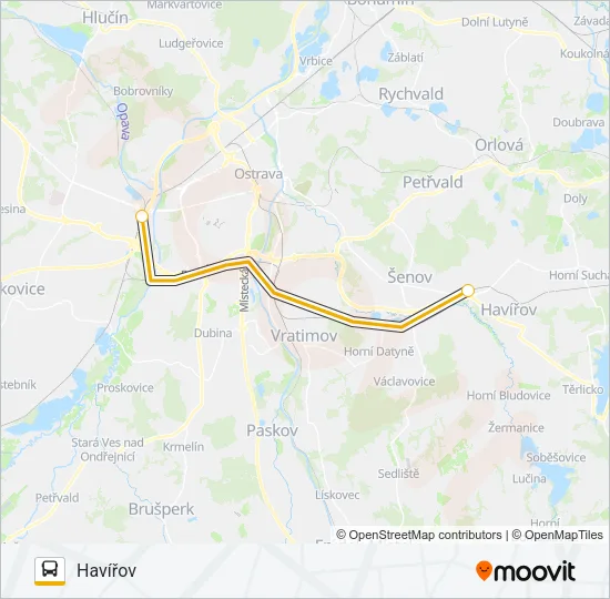 RJ 301021 autobus Mapa linky