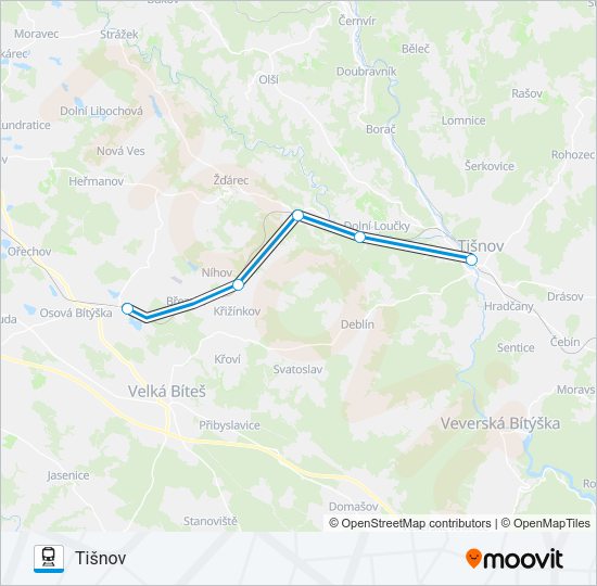 Поезд OS 104653: карта маршрута