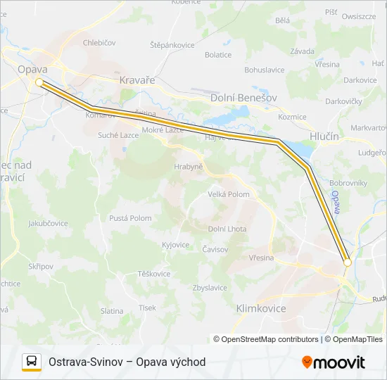 RJ 301013 autobus Mapa linky