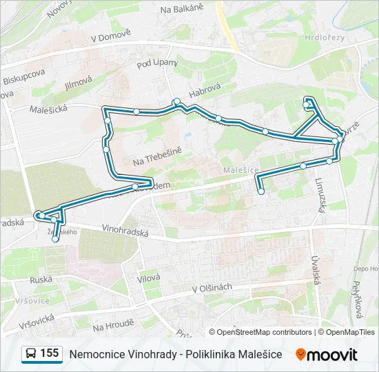 155 Bus Line Map