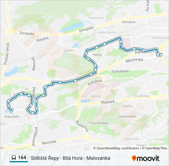 164 Bus Line Map