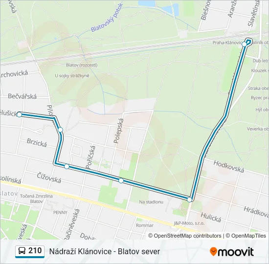 210 Bus Line Map