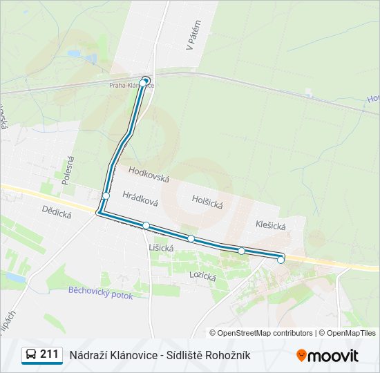 Автобус 211: карта маршрута