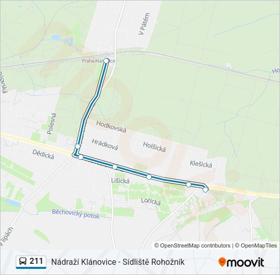 Автобус 211: карта маршрута