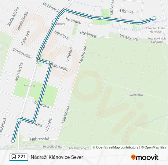 Автобус 221: карта маршрута