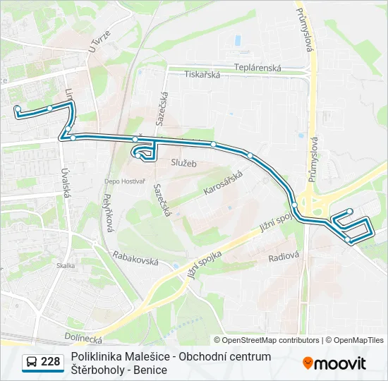 Автобус 228: карта маршрута