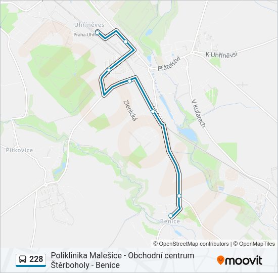Автобус 228: карта маршрута