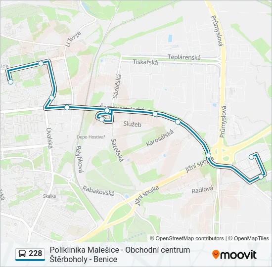 Автобус 228: карта маршрута