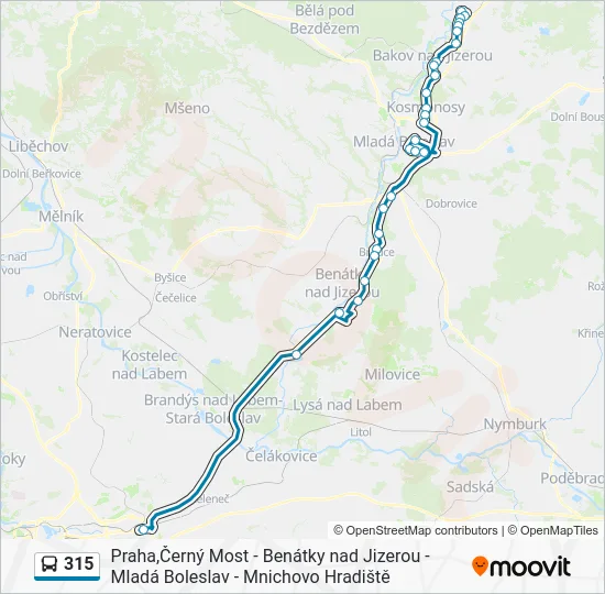 Автобус 315: карта маршрута