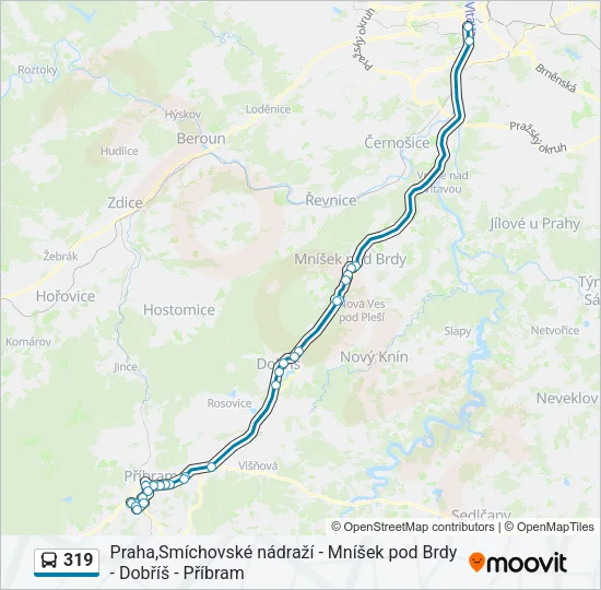 Автобус 319: карта маршрута