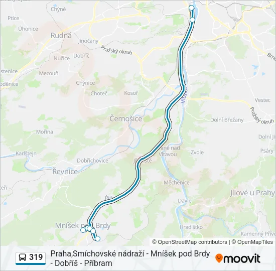 Автобус 319: карта маршрута
