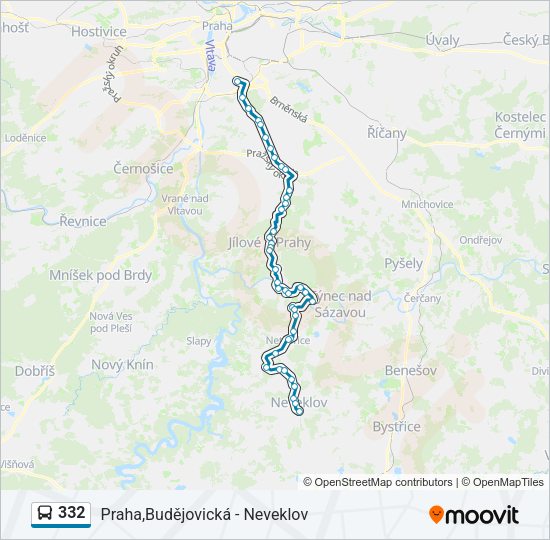 Автобус 332: карта маршрута