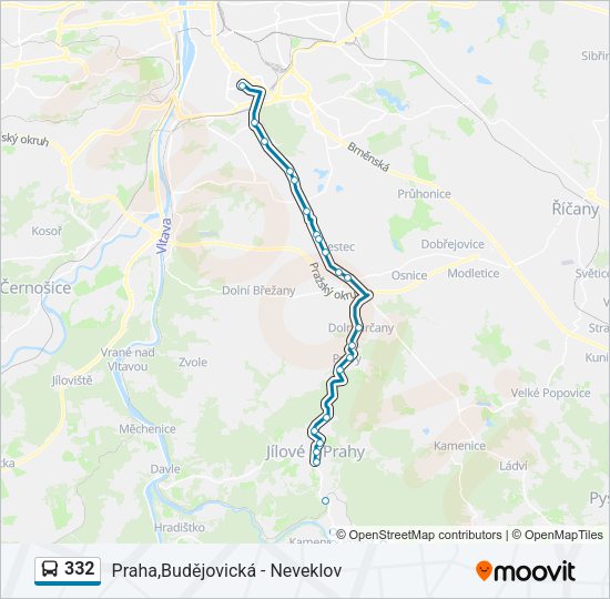 Автобус 332: карта маршрута