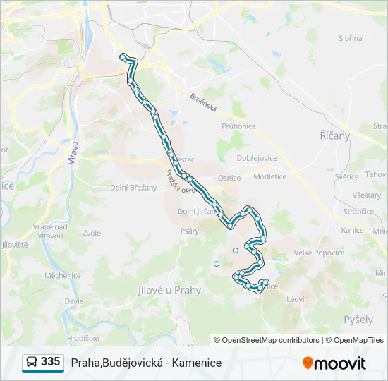 Автобус 335: карта маршрута