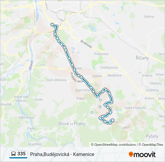 Автобус 335: карта маршрута