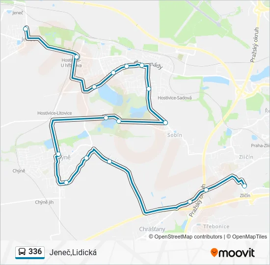 Автобус 336: карта маршрута