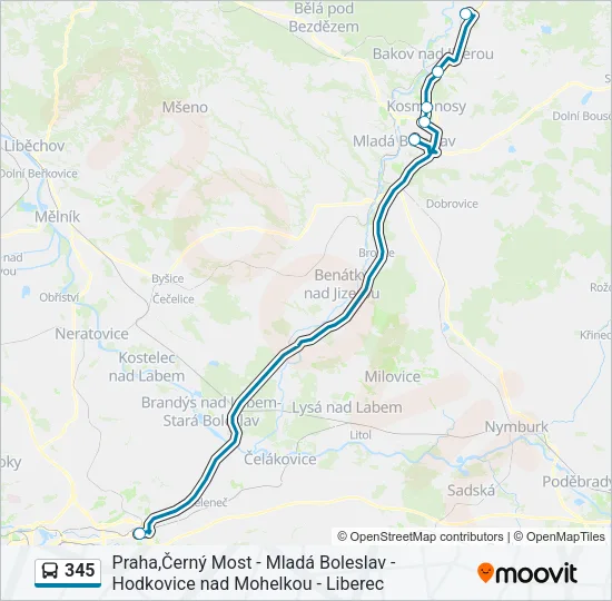 345 Bus Line Map