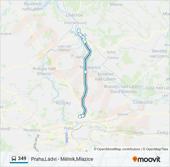 Автобус 349: карта маршрута