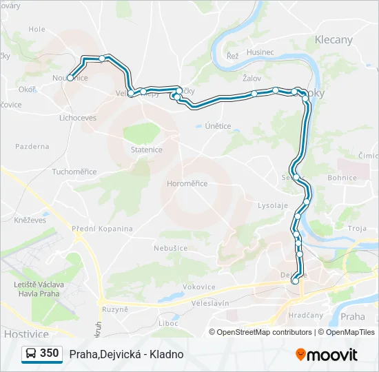 Автобус 350: карта маршрута