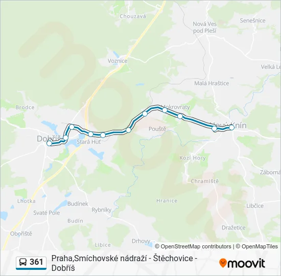Автобус 361: карта маршрута