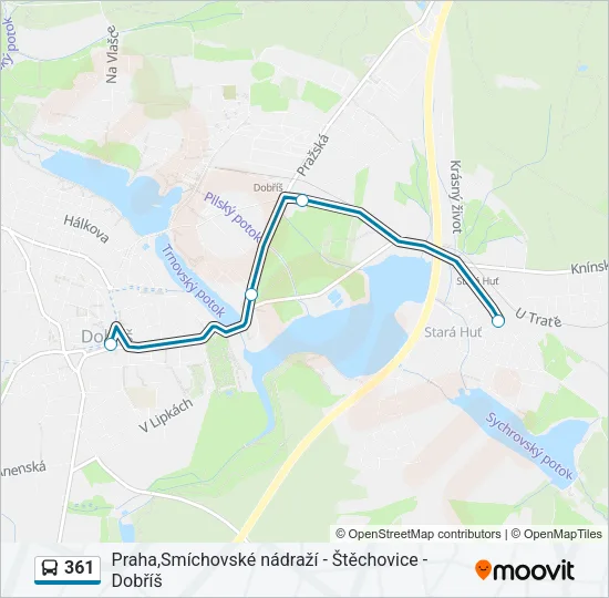 Автобус 361: карта маршрута