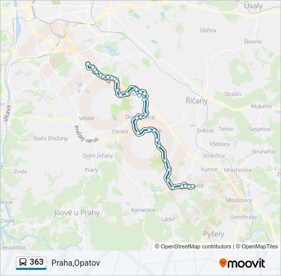 Автобус 363: карта маршрута