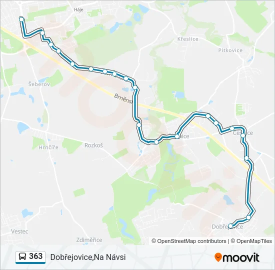 363 Bus Line Map