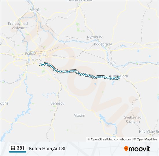 Автобус 381: карта маршрута