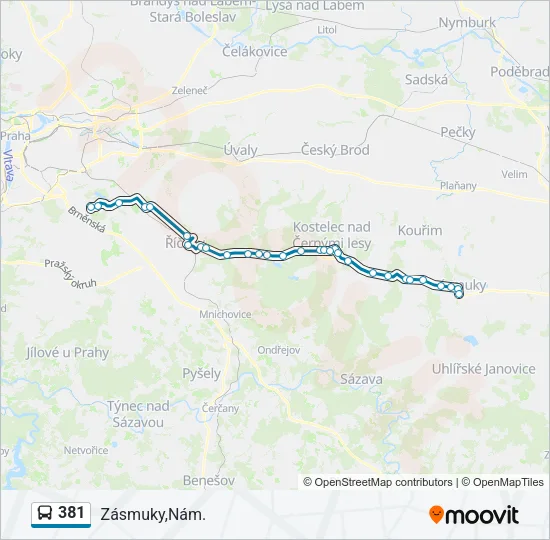 381 Bus Line Map