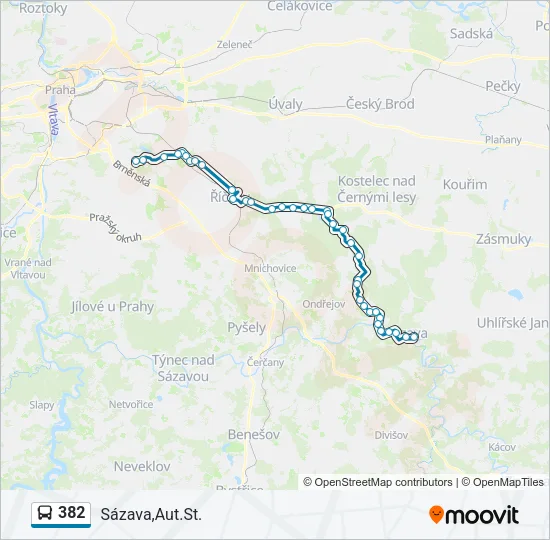 382 Bus Line Map