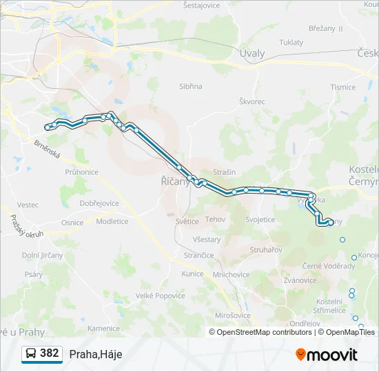 382 Bus Line Map
