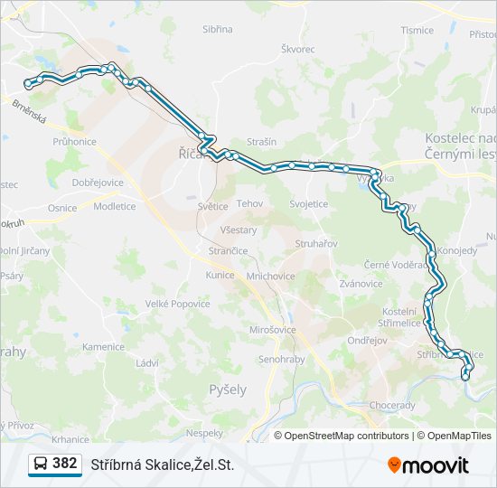 Автобус 382: карта маршрута