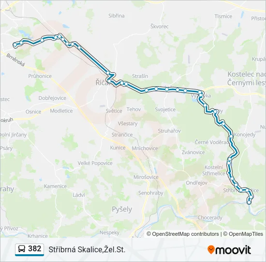 382 Bus Line Map