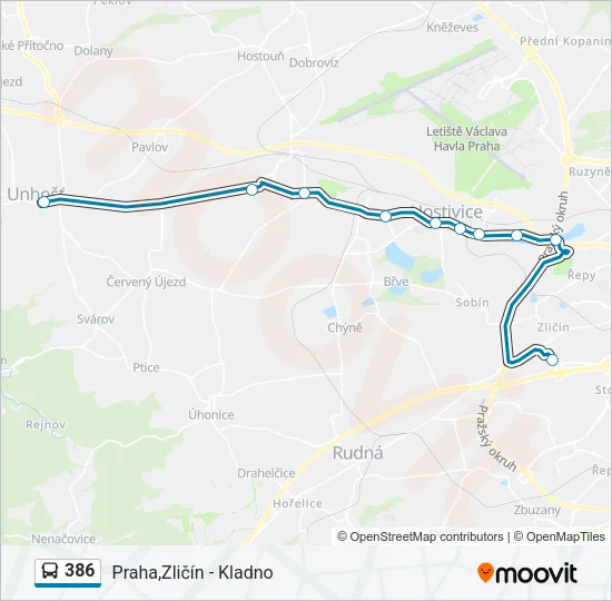 386 Bus Line Map