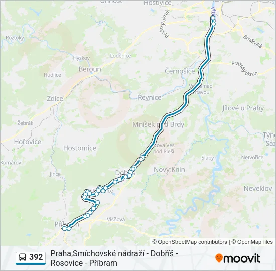 Автобус 392: карта маршрута