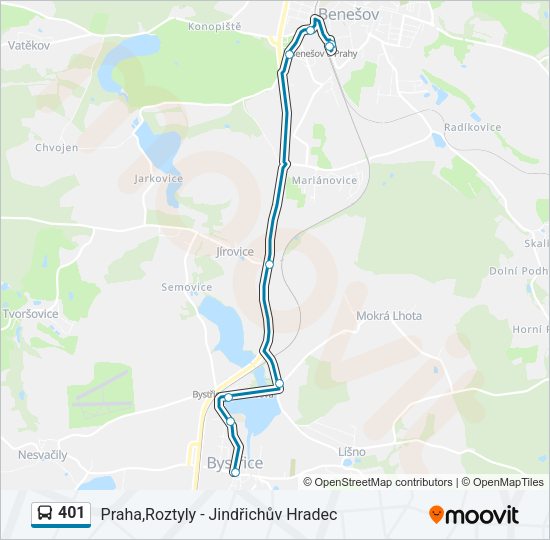 Автобус 401: карта маршрута