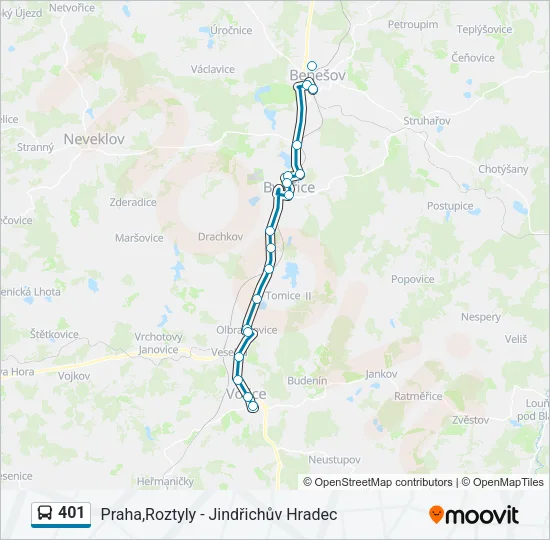 401 Bus Line Map